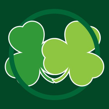 St Patricks Günü kare kartı - iki Yeşil yonca