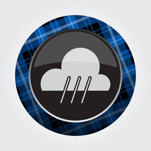 Knapp med blå, svart tartan - regn, regniga ikon — Stock vektor