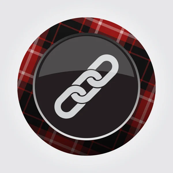 赤、黒タータン - 吊り鎖アイコン付きのボタン — ストックベクタ