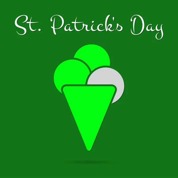 St Patricks Day karta, zářivě zelené zmrzliny, text — Stockový vektor