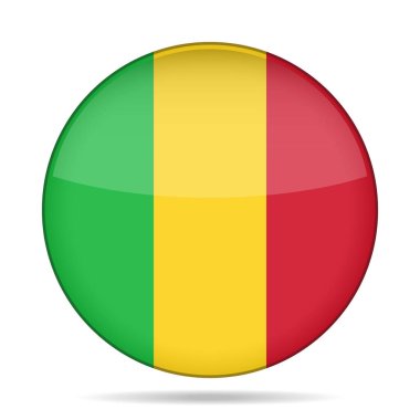 Mali bayrağı. Parlak yuvarlak düğmesi.