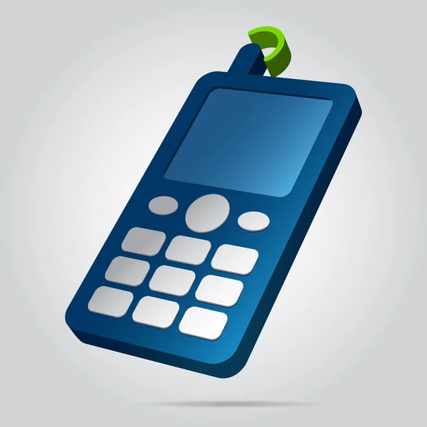 ภาพ 3 มิติ - โทรศัพท์มือถือสีเก่าพร้อมเสาอากาศ — ภาพเวกเตอร์สต็อก