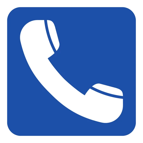 Modrá, bílá info sign - staré telefonní sluchátko ikonu — Stockový vektor