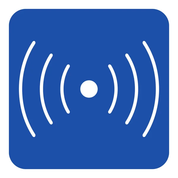 Blue, white sign - sound, vibration symbol icon — Stock Vector