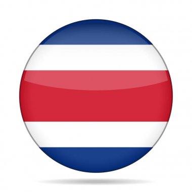 Flag of Costa Rica. Shiny round button. clipart