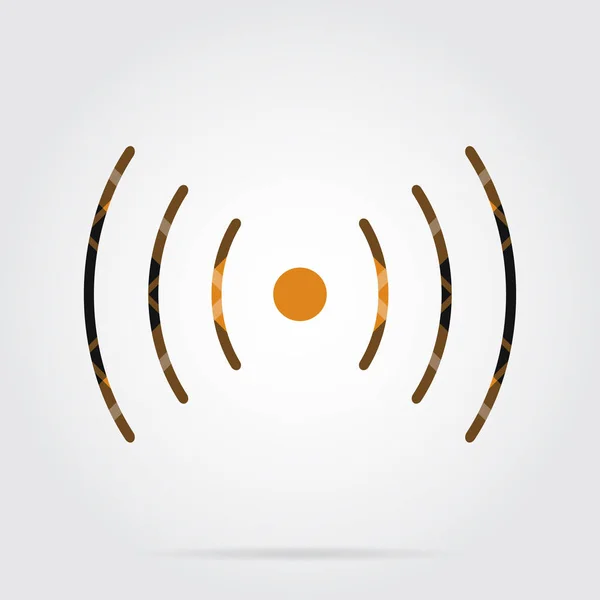Orange, black tartan icon, sound, vibration symbol — Stock Vector