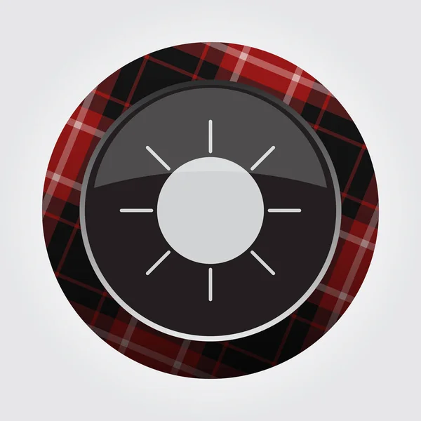 Кнопка с красным, черным тартаном - значок погоды — стоковый вектор
