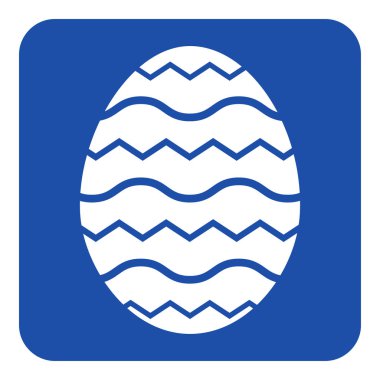 Mavi, beyaz işareti - dalgalar simgesi olan Paskalya yortusu yumurta