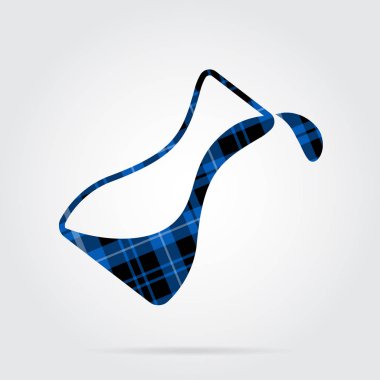 Mavi, siyah tartan Icon - bir damla şişesi
