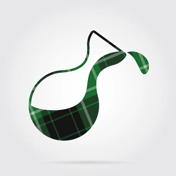 Yeşil, siyah tartan Icon - bir damla şişesi — Stok Vektör