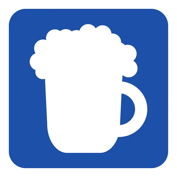 ブルーと白の情報記号 - 泡アイコンとビール — ストックベクタ