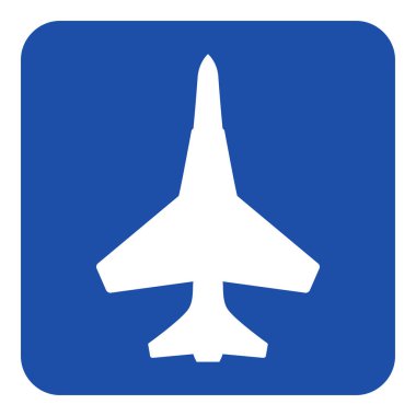 Mavi, beyaz bilgi işareti - fighter simgesi