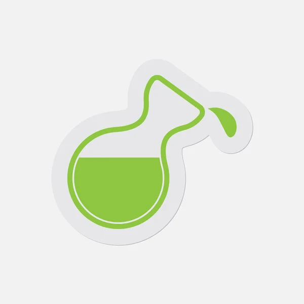 Icono verde simple - frasco con una gota — Vector de stock