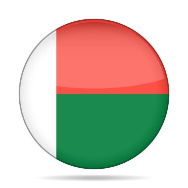 Madagaskar bayrağı. Parlak yuvarlak düğmesi.