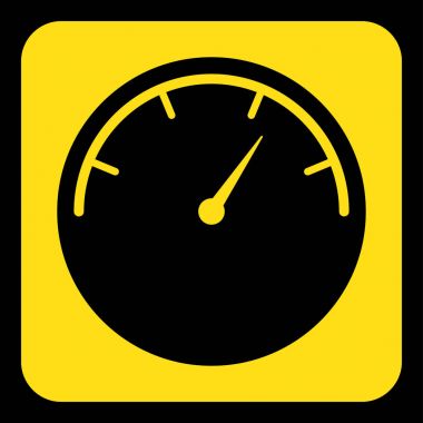 Sarı, siyah işareti - gauge, arama sembolü simgesi