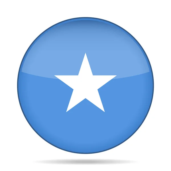 Vlag van Somalië. Glanzende ronde knop. — Stockvector