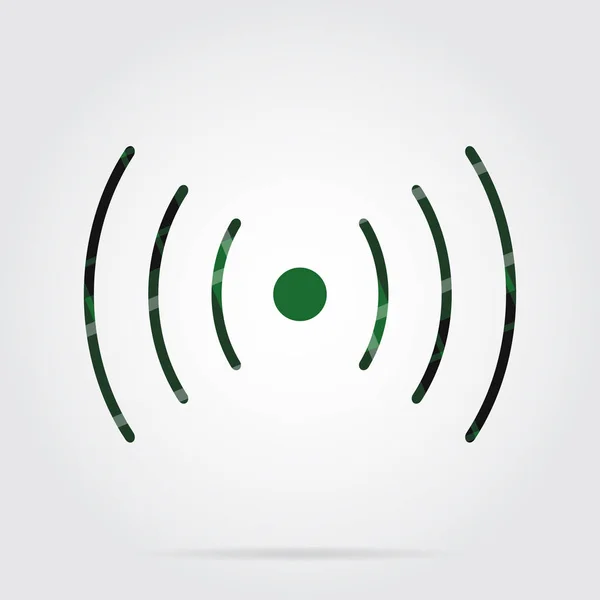 Green, black tartan icon - sound, vibration symbol — Stock Vector