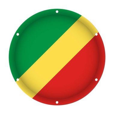 Kongo yuvarlak metalik bayrak vida delikleri