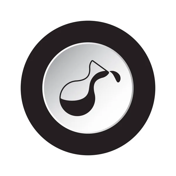 Botón redondo negro, blanco - frasco con un icono de gota — Vector de stock