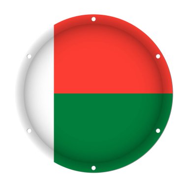 Madagaskar yuvarlak metalik bayrak vida delikleri