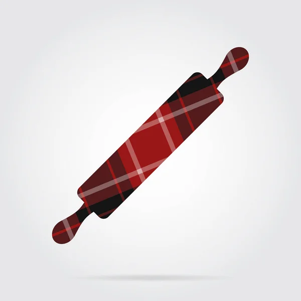 kırmızı, siyah tartan izole Icon - merdane