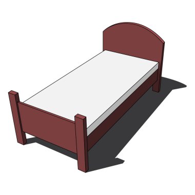 3d görüntü izole yatak yatak ile renkli-