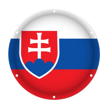 vida delikleri ile Slovakya'nın yuvarlak metalik bayrak