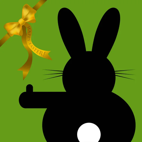 Easter wishes - sitter och lifta bunny — Stock vektor