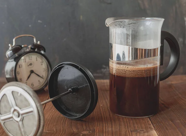Φρεσκοπαρασκευασμένος Καφές Καλό Ξύπνημα Ένα Τονωτικό Ποτό Πρωινός Καφές Καφέ Εικόνα Αρχείου