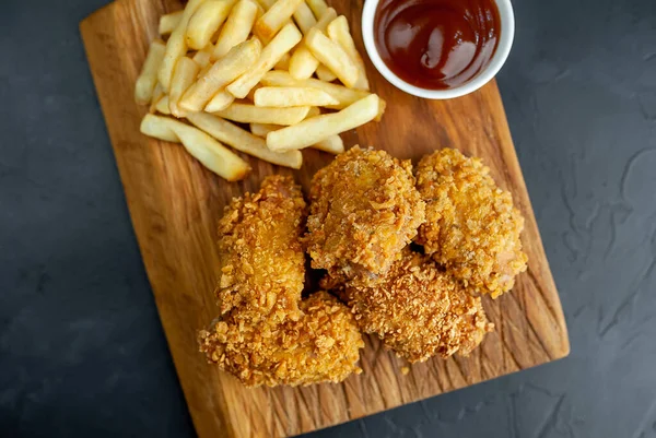 fried chicken and french fries.