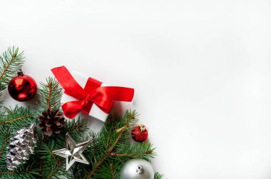 Kış süslemeleri ile şenlikli arka plan
