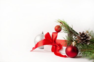 Kış süslemeleri ile şenlikli arka plan