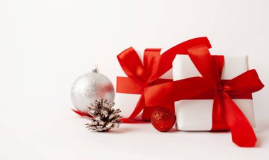 Kış süslemeleri ile şenlikli arka plan