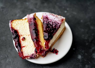 Tabağında jöle olan sünger keki.