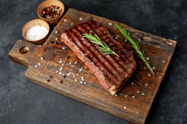 Grilled Beef Steak Stone Background — Stock Photo, Image