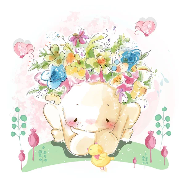 Renkli ve zarif suluboya resim yapan güzel bir çocuk..