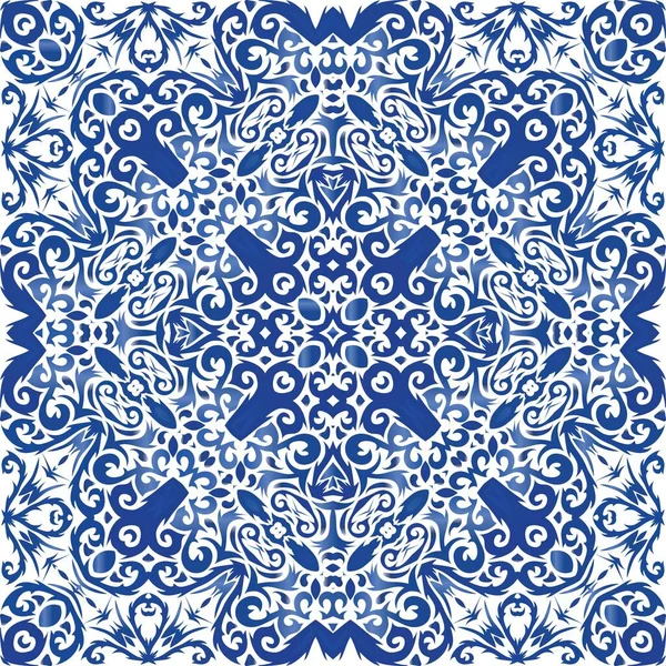 Antiek Portugees azulejo keramiek. — Stockvector