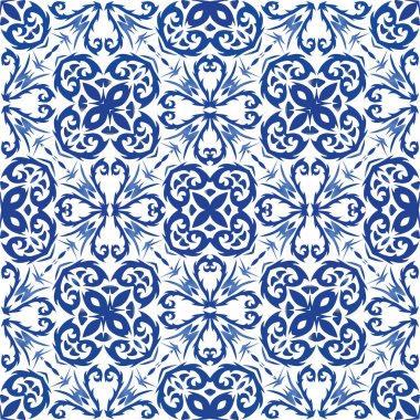 Süslü azulejo Portekiz fayansları dekor.