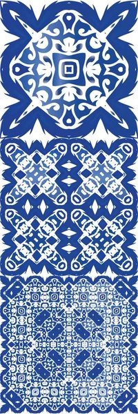 Traditional ornate portuguese azulejos. — Stock Vector