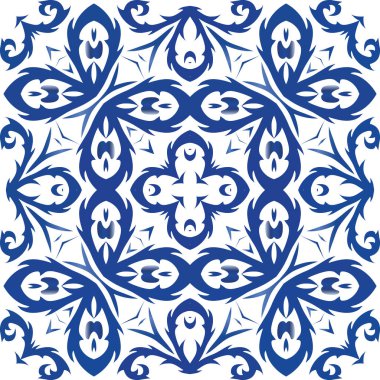 Süslü azulejo Portekiz fayansları dekor.