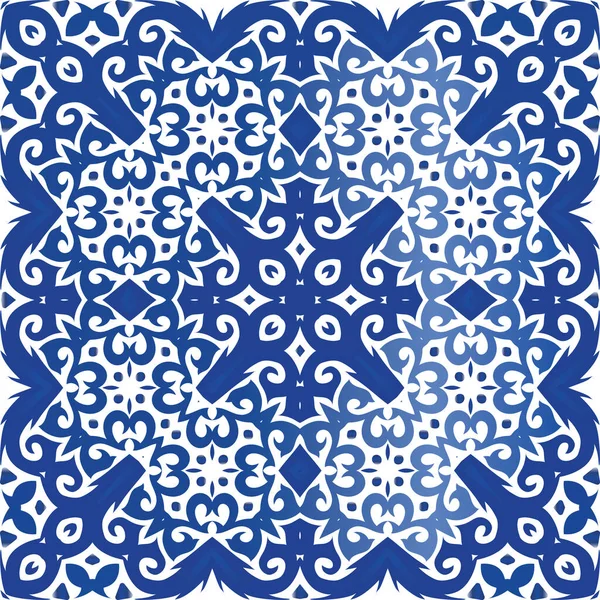 Portuguese ornamental azulejo ceramic. — Stock Vector