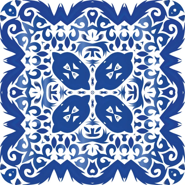 Antike portugiesische Azulejo-Keramik. — Stockvektor