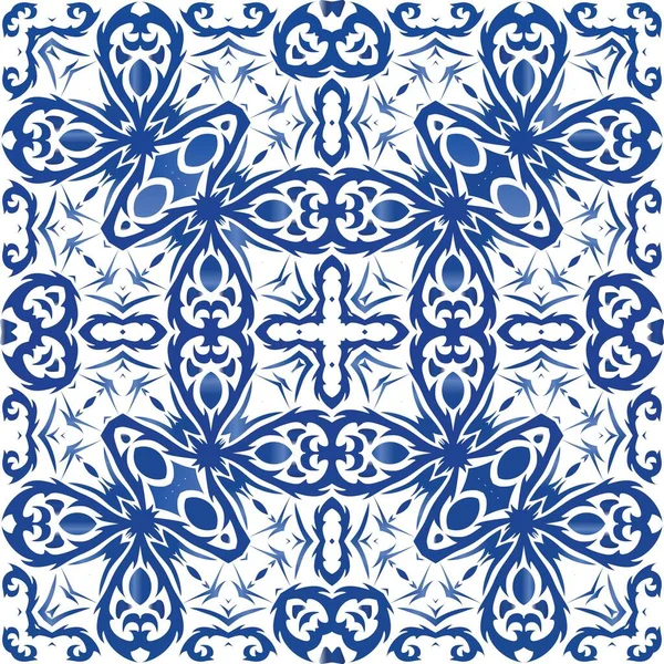 Dekorativ färg keramiska azulejo plattor. — Stock vektor