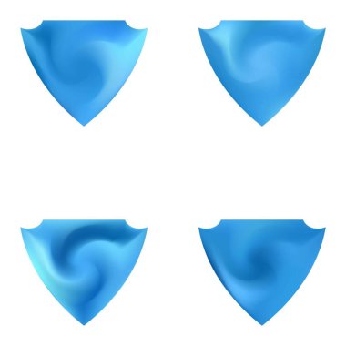 Kalkan şeklinde renkli arkaplan takımı.