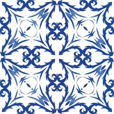 Geleneksel süslü Portekiz azulejosu.