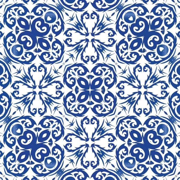 Dekorative Azulejo portugiesische Fliesen Dekor. — Stockvektor