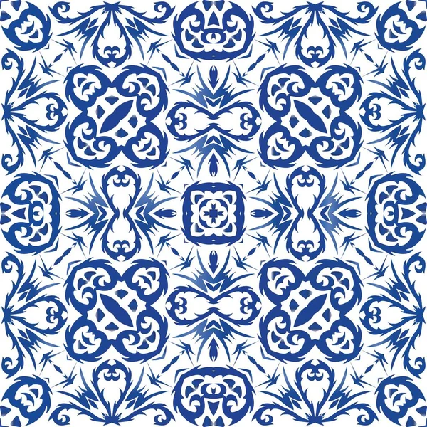 Azulejo antiguo azulejos patchwork . — Vector de stock