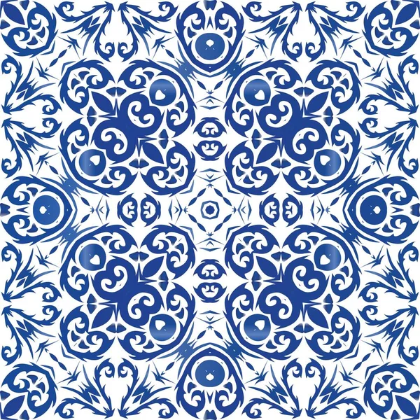 Cerámica azulejo ornamental portugués . — Vector de stock