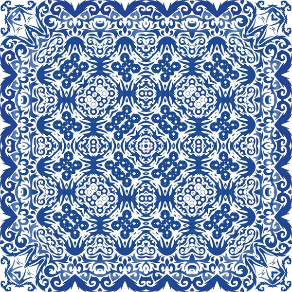 Ceramic tiles azulejo portugal. — Stock Vector