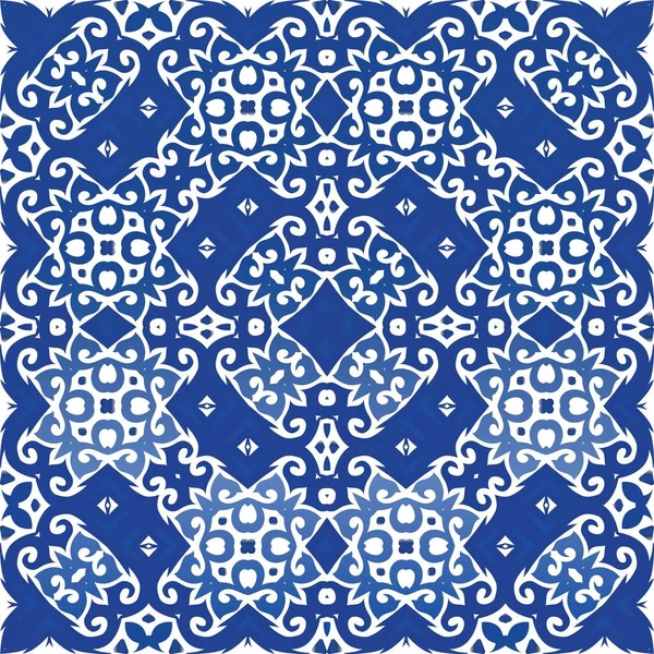 Portugis tradisional Azulejo ornamen . - Stok Vektor